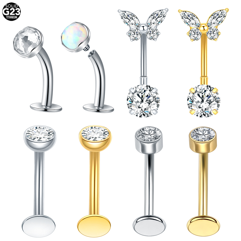 Curved Spring Bar - 1/10Pcs Titanium Curved Belly Button Rings