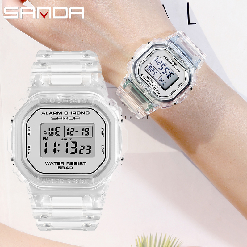Rubber Strap Diver - SANDA White Fashion Sport Watch Lover's