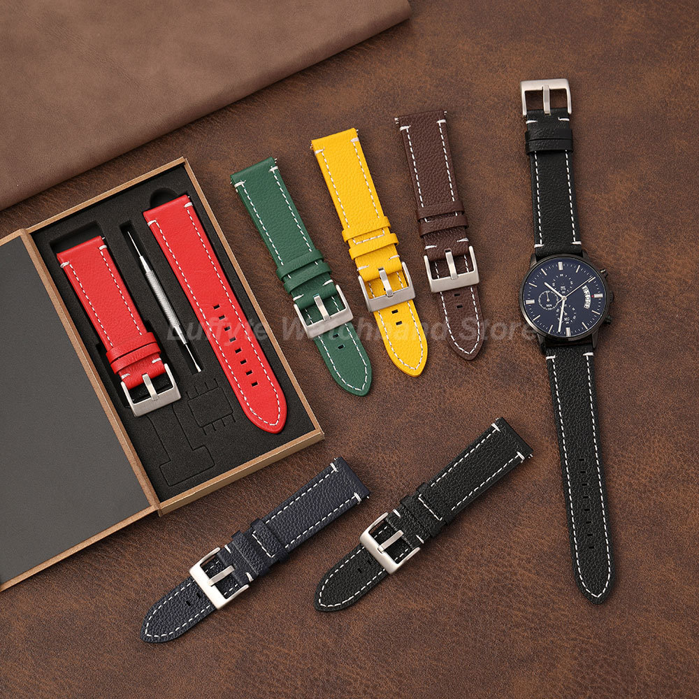 Double Sided Litchi Texture St - Suede Strap Watch 评论和价格
