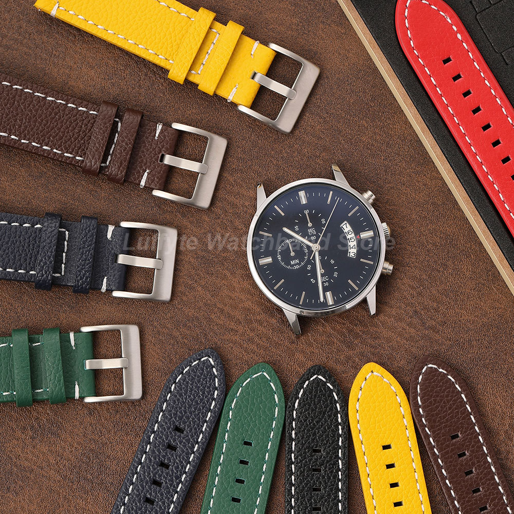 Double Sided Litchi Texture St - Suede Strap Watch 评论和价格