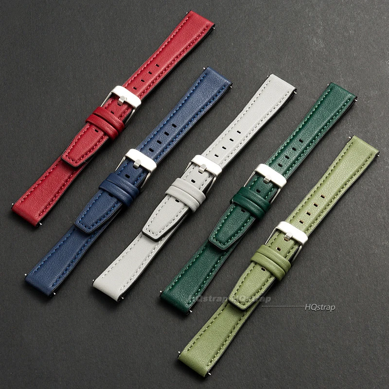Ultra-thin Leather Watch Band  - Leather Strap Quick Release 评论和价格